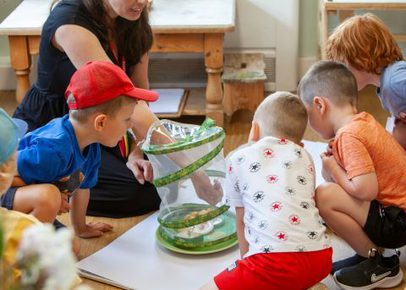Group of children observing