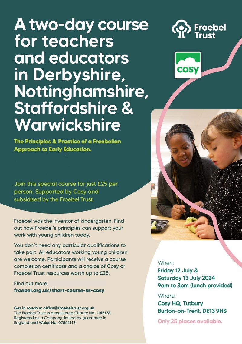 Updated FT Invite to Froebel Trust course at Cosy HQ