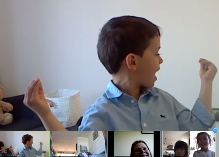 Children together on Zoom